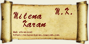 Milena Karan vizit kartica